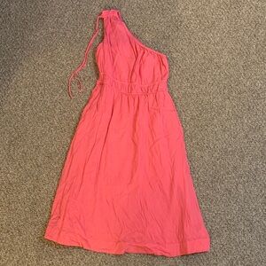 Elegant One Shoulder Pink Dress